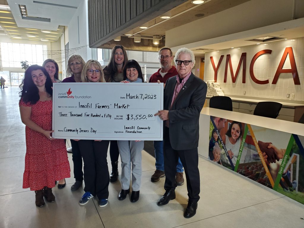 ymca and farmers market cheque
